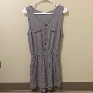 Grey Beach Romper w/ Pockets